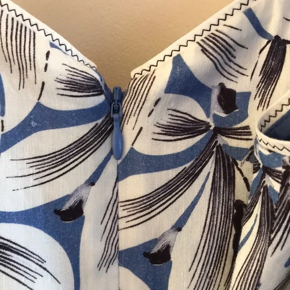 Jonathan Simkhai | Ava Floral Wrap Linen Blend Gown in Pacific Print Size 2 - Picture 6 of 12